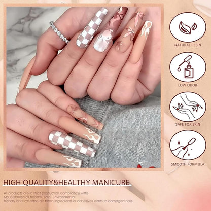 GV21 THR3E STROKES Gel Nail Polish Set - 12 Pcs 7.5ml Nude Light Pink All Seasons Skin Tones Neutral Pink Brown Gel Polish Kit, Soak Off UV LED Gel Polish Set Nail Art Salon Manicure DIY Gifts (V SERIES)