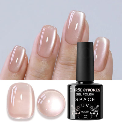 GV134 THR3E STROKES 9D Glitter Cat Eye Gel Magnetic Nail Polish Gel Art Manicure DIY at Home Soak Off UV Gel 7.5ML (CE14, 7.5ML)