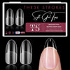 GV35 THR3E STROKES Soft Gel NailTips, Full Cover Clear Soft Nail Tips for Artificial FalseNails Extension Nail Salons DIY NailArt with Box, 550PCS (MEDIUM OVAL P11)