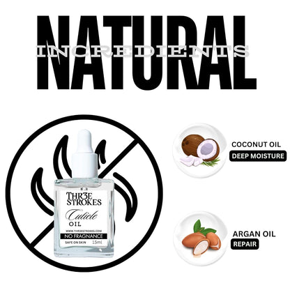 GV79 THR3E STROKES Naturale Revitalizing Cuticle Oil - Hydrating Oil For Repaired Cuticles Overnight - Remedy For Damaged Skin And Thin Nails - Paraben/Cruelty-Free Formula 15ML (NO PURFUM)
