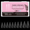 GV32 THR3E STROKES Soft Gel Nail Tips, Full Cover Clear Soft Nail Tips for Artificial False Nails Extension Nail Salons DIY Nail Art with Box, 550PCS (MEDIUM STILETTO N9)