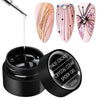 GV108 THR3E STROKES 3D Clear Spider Gel for Nail Art Elastic Gel Nail Paint Drawing 3D Spider Gel Nail Art Polish Apply with Chrome Powder for Line, Soak Off UV LED Gel Polish Manicure DIY Nail Designs Home Salon (UV REQUIRE) (CLEAR)