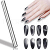 GV48 THR3E STROKES Cat Eye Magnet for Nails, 5.9inch Super Long Double-head Nail Polish Magnet Pens Magnet Stick 3D Magnetic Cat Eye Gel Polish Nail Art Tool, for Home DIY, Salon, Studio