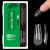 GV25 THR3E STROKES Soft Gel Nail Tips, Full Cover Clear Soft Nail Tips for Artificial False Nails Extension Nail Salons DIY Nail Art with Box, 550PCS (LONG COFFIN N19)