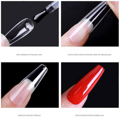 GV26 THR3E STROKES Soft Gel Nail Tips, Full Cover Clear Soft Nail Tips for Artificial False Nails Extension Nail Salons DIY Nail Art with Box, 550PCS (SHORT STILETTO N13)