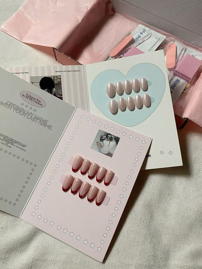GV981 Nail Display Card for Press-On Nails – Cute Bow Design Nail Presentation Board for Nail Sets Mix Pattern