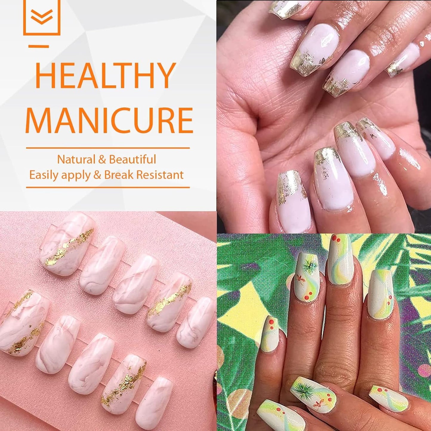 GV24 THR3E STROKES Soft Gel Nail Tips, Full Cover Clear Soft Nail Tips for Artificial False Nails Extension Nail Salons DIY Nail Art with Box, 550PCS (SHORT COFFIN N22)