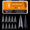 GV30 THR3E STROKES Soft Gel Nail Tips, Full Cover Clear Soft Nail Tips for Artificial False Nails Extension Nail Salons DIY Nail Art with Box, 440PCS (LONG STILETTO N2)