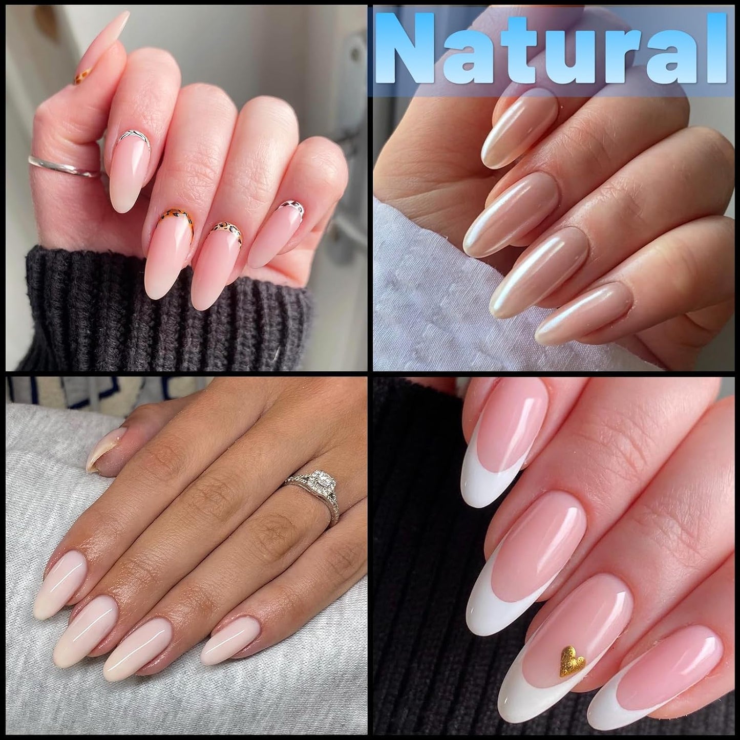 GV35 THR3E STROKES Soft Gel NailTips, Full Cover Clear Soft Nail Tips for Artificial FalseNails Extension Nail Salons DIY NailArt with Box, 550PCS (MEDIUM OVAL P11)