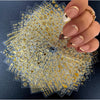 GV102 THR3E STROKES 30 Sheets Gold Nail Art Stickers 3D Self-Adhesive Nail Decals Gold Line Star Nail Stickers for Acrylic Nails Gold Leaf Diamond Nail Supplies for Women
