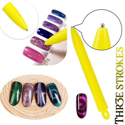 GV95 THR3E STROKES 10pcs Nail Magnet Set Cat Eye Magnet for Nails Magnetic Gel Polish Nail Polish Pens Nail Design Tools Nail Magnetic Stand Nail Art Tools