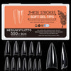 GV33 THR3E STROKES Soft Gel Nail Tips, Full Cover Clear Soft Nail Tips for Artificial False Nails Extension Nail Salons DIY Nail Art with Box, 550PCS (MEDIUM STILETTO N17)