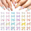GV153 thr3e strokes 250 Pcs Aurora Bow Nail Charm 3D Bows Colorful Glitter Bowknot Acrylic Nail Bows Cute Resin Pearl Rhinestones Halloween Christmas Wedding Prom Accessories for Phone Case Invitation Making (D57)