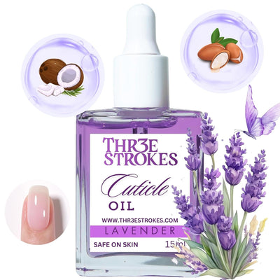 GV80 THR3E STROKES Naturale Revitalizing Cuticle Oil - Hydrating Oil For Repaired Cuticles Overnight - Remedy For Damaged Skin And Thin Nails - Paraben/Cruelty-Free Formula 15ML (LAVENDER)