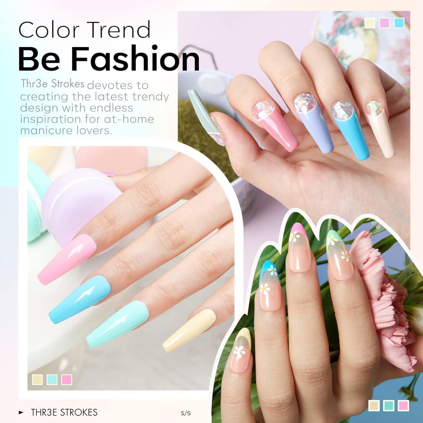 GV7 THR3E STROKES Gel Nail Polish Set- 6 Colors Pastel Gel Polish All Seasons Skin Tones Pink Neutral Brown Gel Polish Kit (Uv/Led Lamp Required) Shades Need At Least 3 Layers, Shine Finish, 7.5 Milliliters (VENICE PASTEL VP22, 15ml)