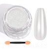 GV51 THR3E STROKES White Pearl Chrome Nail Powder - 1g Mirror Effect Chrome Powder for Gel Nails, Metallic Mermaid Chrome Nail Powder for Gel Polish, Pearl Nail Powder Glitter Dust Kit for Nail Art Decorations (WHITE PEARL)