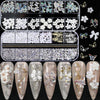 GV156 THR3E STROKES Acrylic Butterfly Flower Bear Nail Art Pendant Art, Multi-Shape Pearl Rhinestone Golden Metal Applique Jewelry Accessories Production (D54) (Butterfly ONLY 10CS)