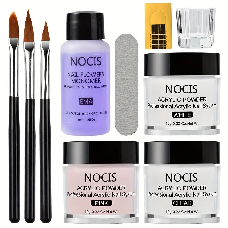 GV757 Acrylic Nail Kit – Complete Nail Art System with Acrylic Powder, Non-Yellowing Liquid & Essential Nail Tools, Perfect for Beginners