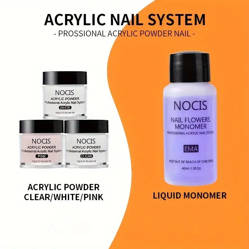 GV757 Acrylic Nail Kit – Complete Nail Art System with Acrylic Powder, Non-Yellowing Liquid & Essential Nail Tools, Perfect for Beginners