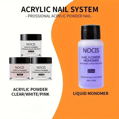 GV757 Acrylic Nail Kit – Complete Nail Art System with Acrylic Powder, Non-Yellowing Liquid & Essential Nail Tools, Perfect for Beginners