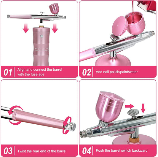 GV848 Rechargeable Airbrush Kit with Compressor – assorted colors  Portable Cordless Airbrush Gun for Makeup, Nail Art, Cake Decorating, Crafts & DIY