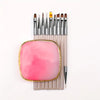 GV762 10pcs Nail Art Tool Set – Japanese Marble Resin Mixing Palette, Nail Brush Holder & Manicure Accessorie