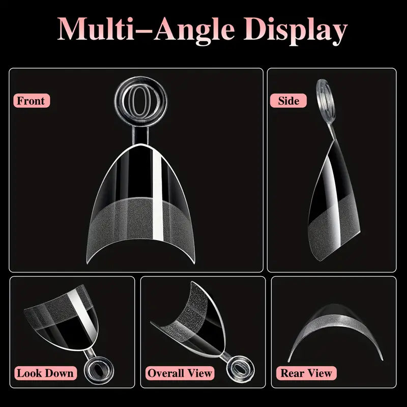 GV773 600pcs Artificial Acrylic Square False Nail Tips – Short Almond Press-On Nails with Glossy Finish, Transparent & Pastel Colors for Natural Look and Daily Wear