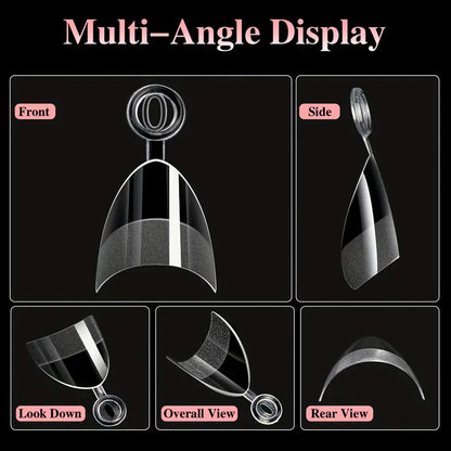 GV773 600pcs Artificial Acrylic Square False Nail Tips – Short Almond Press-On Nails with Glossy Finish, Transparent & Pastel Colors for Natural Look and Daily Wear