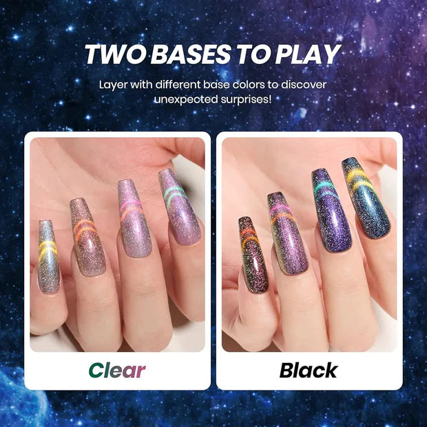 GV968 Vayve Aurion Cat Eye Gel Polish Set – Dual-Gleam Magnetic Effect, 6 Shades