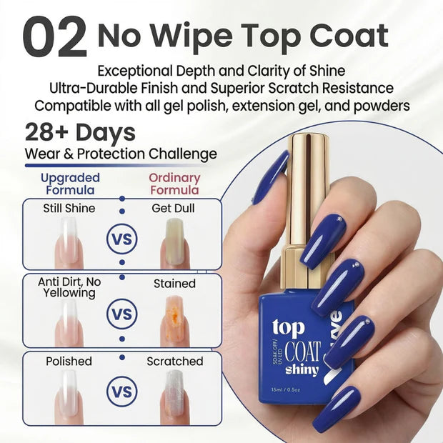 GV964 Vayve Base, Glossy & Matte Top Coat Combo 15ml | Complete Gel Nail System UV/LED