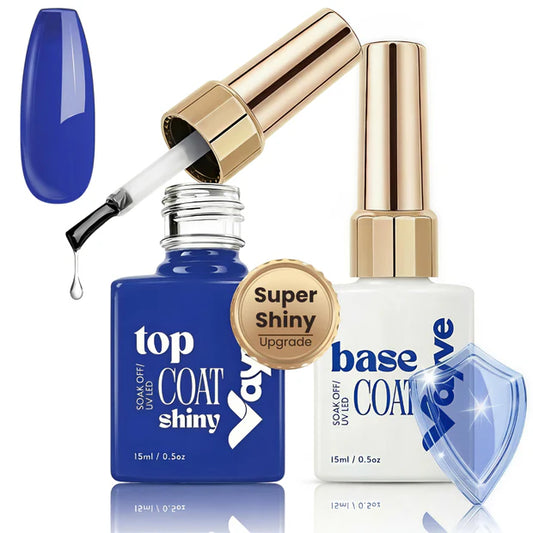 GV961 Vayve Base & Top Coat Combo 15ml | Gel Base Coat + Glossy Top Coat UV/LED