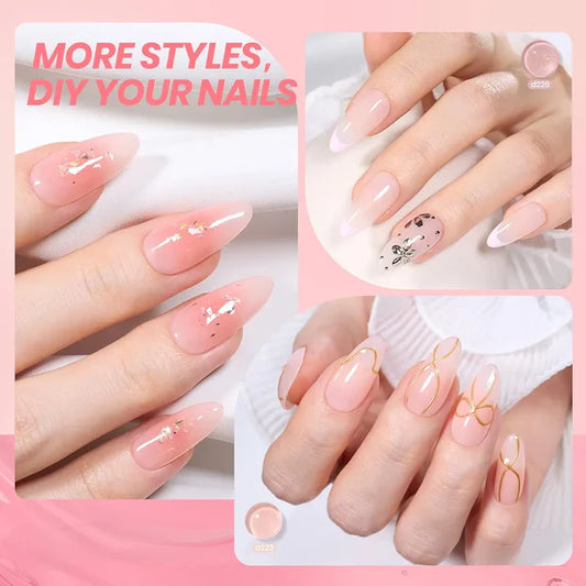 GV973 Vayve Bloome Jelly Gel Polish Set – Glass 6 Soft Pink Nude Shades