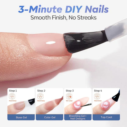 GV965 Vayve Blooming Gel Combo 15ml | Base Coat + Blooming Gel + Glossy Top Coat