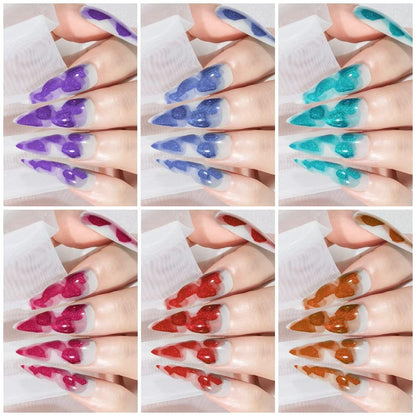GV938 THR3E STROKES Professional Blooming Nail Ink for Marble Effect - Watercolor Blossom Polish for Nail Art | Magic Spread Fluid Pigment for UV Gel Nails | Smokey Gradient DIY Manicure (1 Bottle, 7.5ml)