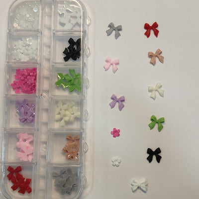 GV655 3D Bow & Flower Nail Art Decorations – Multicolor Box (230)