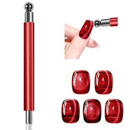 GV778 THR3E STROKES Essentials Cat Eye Magnetic For Nails Double-head Nail Magnet Sturdy Cat Eye Magnet For Nails With Round Magnetic Bead Multifunctional Magnet For Cat Eye Gel Polish Home Diy (Ball Magnet)