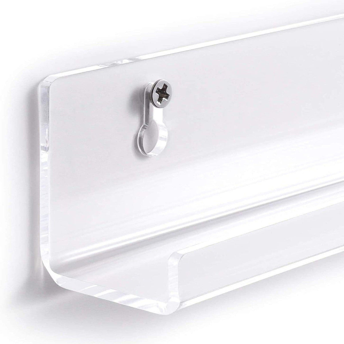 GV1157 Clear Acrylic Wall Mount Nail Polish Organizer Racks – Floating Shelf Display Stand, Set of 4 Pcs