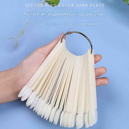 GV884 50 PCS Clear Nail Sticks Nail Art Display Board – Nail Practice Sticks with Metal Split Ring Holder