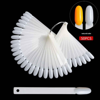 GV884 50 PCS Clear Nail Sticks Nail Art Display Board – Nail Practice Sticks with Metal Split Ring Holder