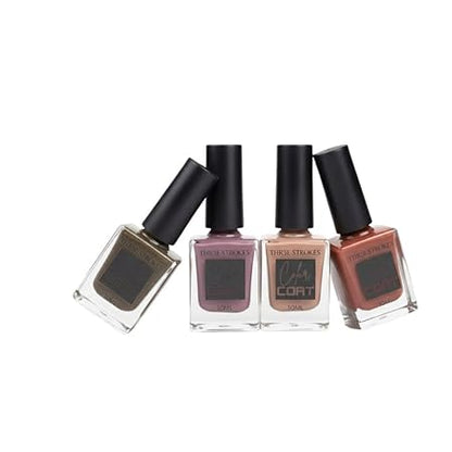 GV787 THR3E STROKES Color Coat Nail Enamel, 10ml | Glossy Finish | Quick Drying | Long Lasting | High Shine | Chip Defiant | Even-Finish | Vegan | Non-Toxic | Ethanol-Free