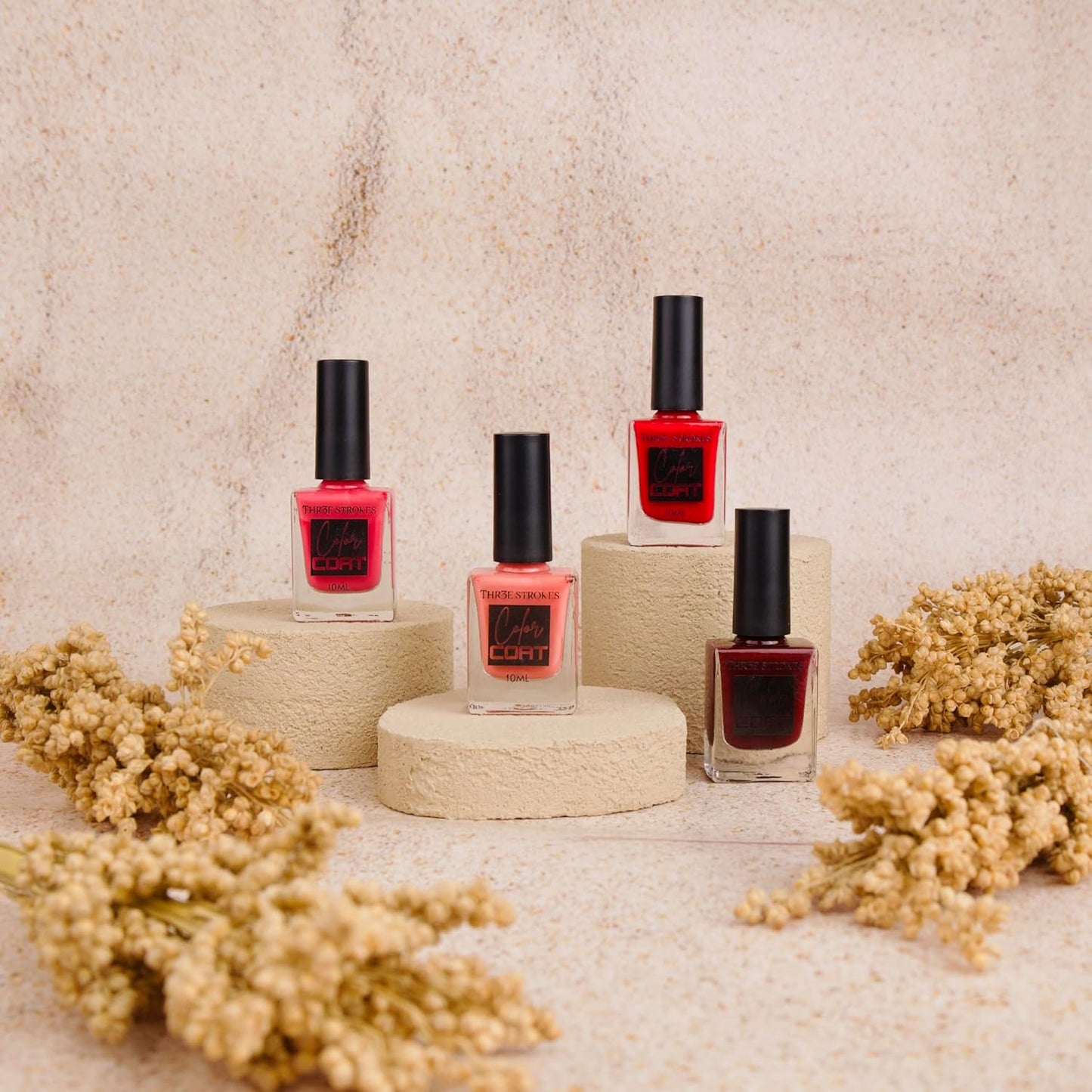 GV787 THR3E STROKES Color Coat Nail Enamel, 10ml | Glossy Finish | Quick Drying | Long Lasting | High Shine | Chip Defiant | Even-Finish | Vegan | Non-Toxic | Ethanol-Free