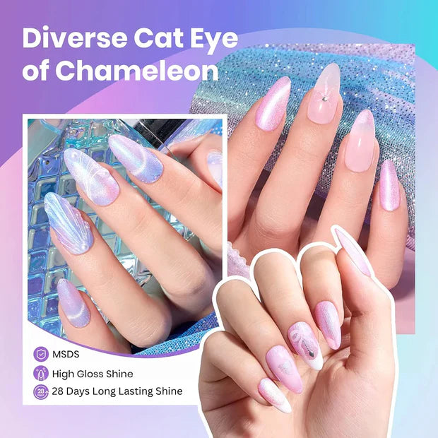 GV969 Vayve Coralia Cat Eye Gel Polish Set – Magnetic Effect, Pearl 6 Shades