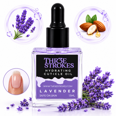 GV80 THR3E STROKES Naturale Revitalizing Cuticle Oil - Hydrating Oil For Repaired Cuticles Overnight - Remedy For Damaged Skin And Thin Nails - Paraben/Cruelty-Free Formula 15ML (LAVENDER)