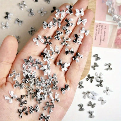 GV735 3D Dot Bowknot DIY Nail Art Clips – Elegant Metallic Nail Decorations for Women