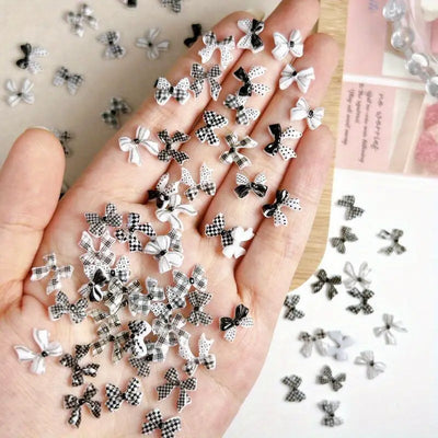 GV735 3D Dot Bowknot DIY Nail Art Clips – Elegant Metallic Nail Decorations for Women