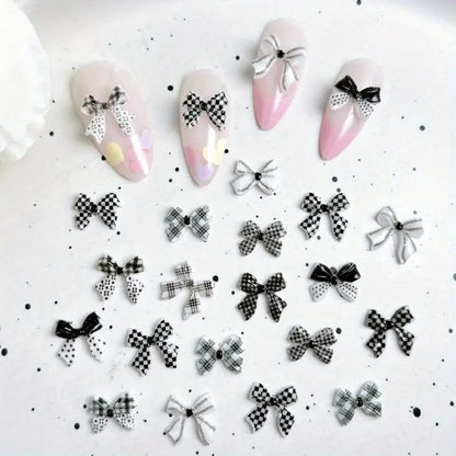 GV735 3D Dot Bowknot DIY Nail Art Clips – Elegant Metallic Nail Decorations for Women