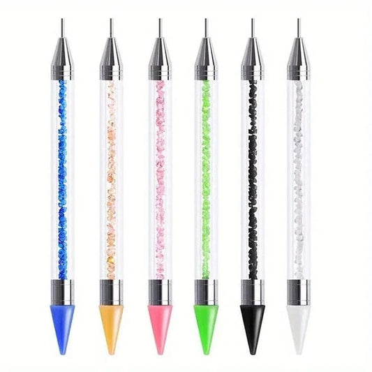 GV605 Dual-Ended Nail Art Rhinestone Picker & Dotting Pen – Crystal Handle Nail Tool