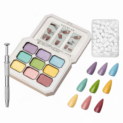 GV903 THR3E STROKES Ombre Gel Nail Polish with Nail Art Sponges for Pat Gel Ombre Color Palette Blush Effect Pat Painting Gradient Blooming Gels 9colors for Ombre Nails Multistyle French Manicure DIY