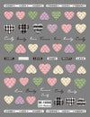 GV598 5D Heart Nail Art Stickers – Embossed Candy Color Love & Beauty Design Decals (M-1886)