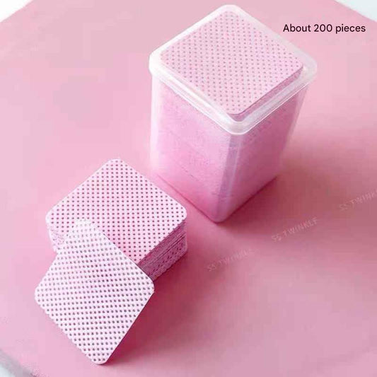 GV899 200 Pieces Eyelash Extension Glue Wipes, Lint Free Eyelash Glue Cleaner Glue Wiping Cloth Non-Woven Fabric Wipes Removal Tool for Eyelash Extension Glue Color may Vary
